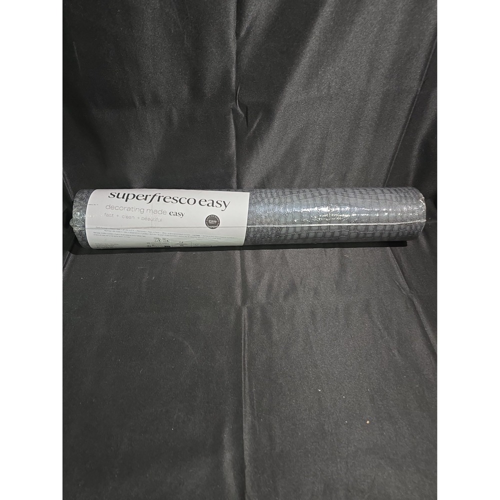 Superfresco Easy Crocodile Black Wallpaper 11yd Roll 32-659 Self Adhesive Look